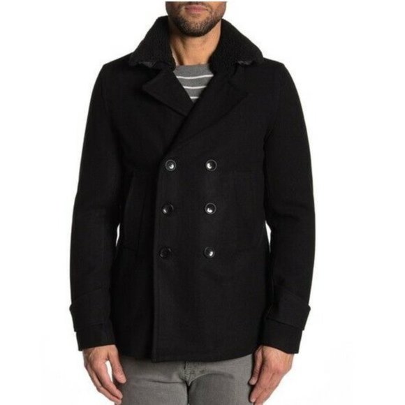 Slate & Stone Wool Blend Double Breasted Peacoat - Picture 2 of 6